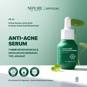 NPURE Anti Acne Serum Cica (Centella) Biome 20 ml / Serum Anti Jerawat / Microbiome / Skin Barrier / Niacinamide / Salicylic Acid / Soothing / Calming / Kulit Berminyak / No Alcohol / Dermatologically / Aman Untuk Bumil Busui / HALAL