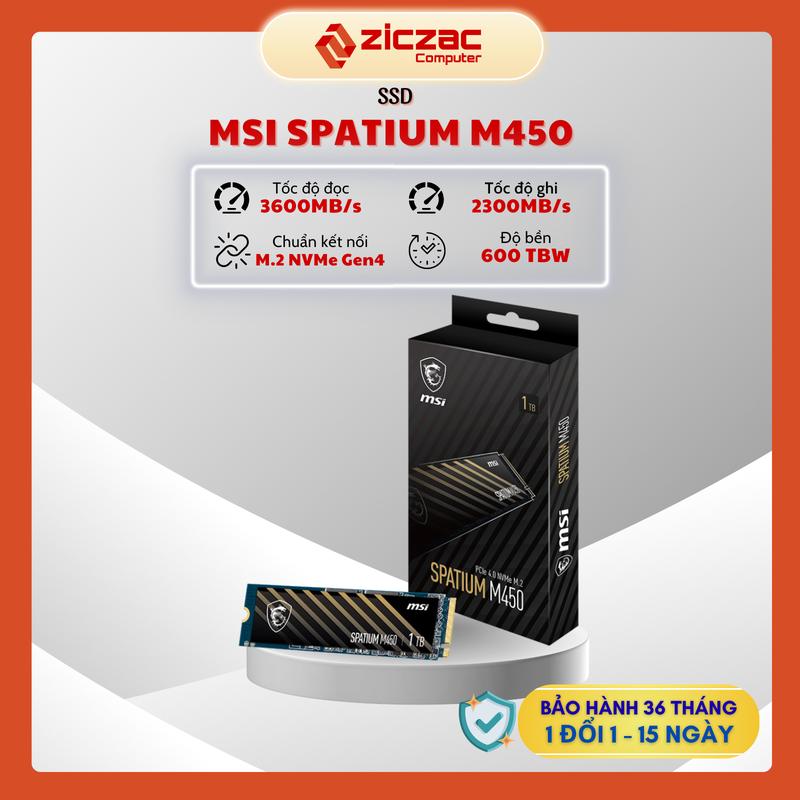 Ổ cứng SSD MSI SPATIUM M450 500GB 1TB M.2 2280 PCIe Gen4 x4 NVMe tốc độ cao 3600MB s