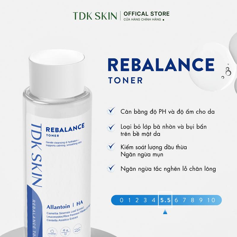 Rebalance Toner cân bằng da 150ML – Làm sạch ngừa mụn dịu da dưỡng ẩm