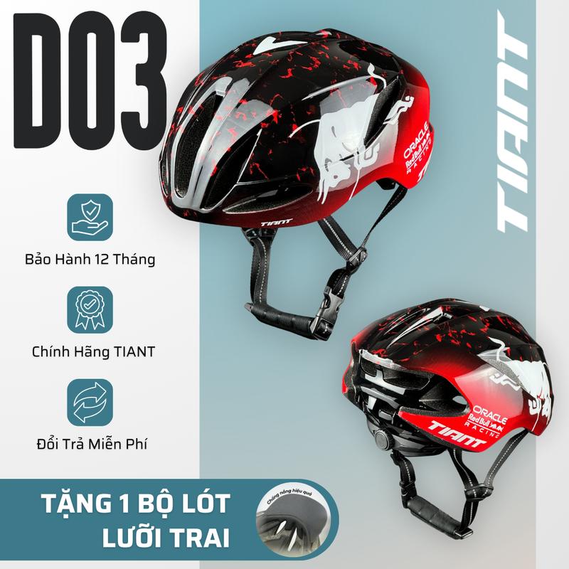 NÓN BẢO HIỂM XE ĐẠP TIANT D03 nam nữ nửa đầu siêu nhẹ khóa cài chắc chắn cam kết chất lượng