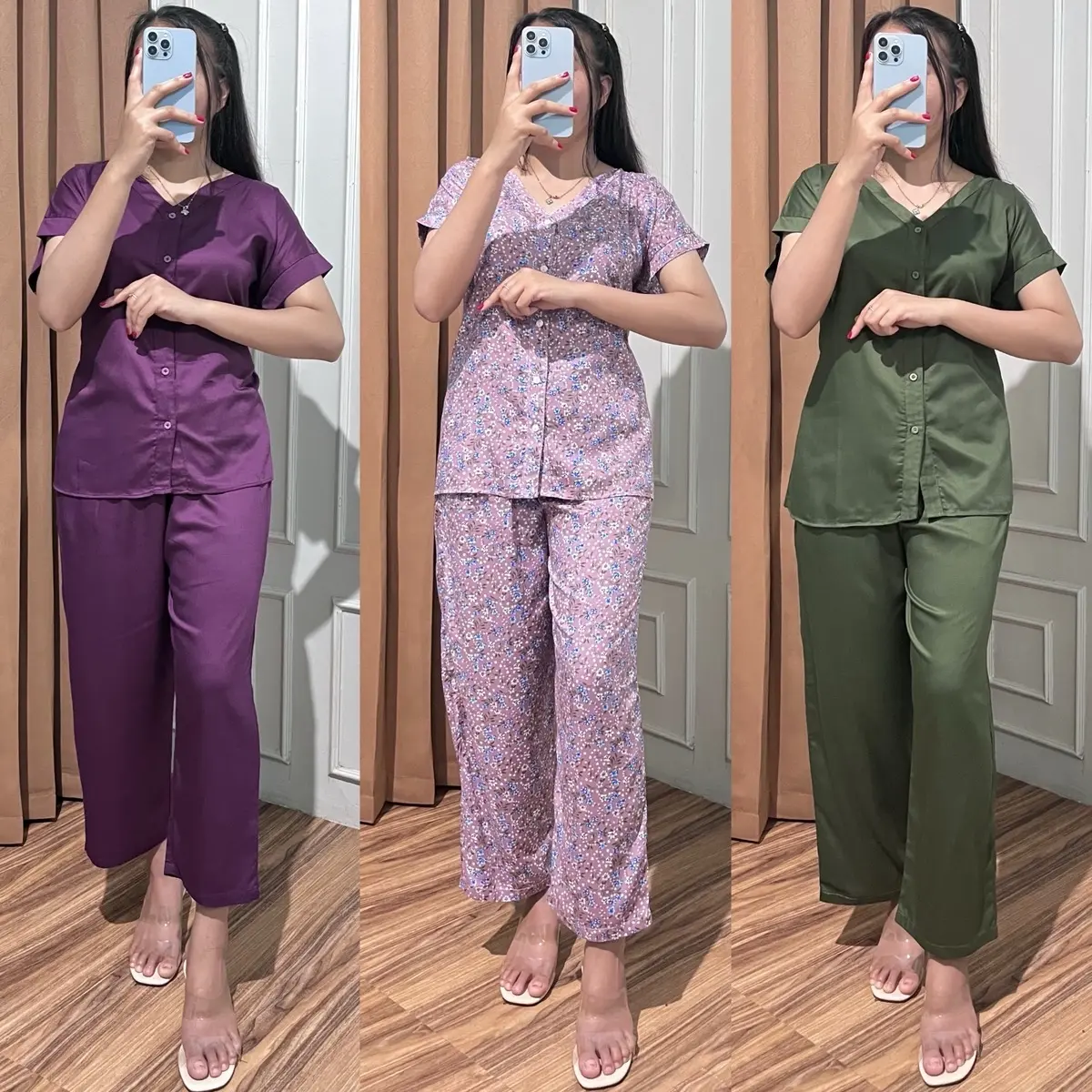 Zhafa Setelan polos one set Piyama Premium Busui Freindly