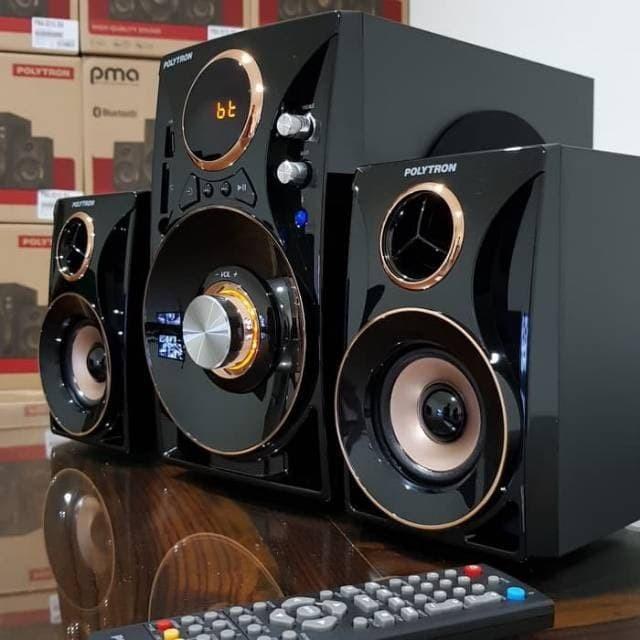 Salon Aktif Polytron Speaker Bluetooth USB Remote Extra Bass Original 0