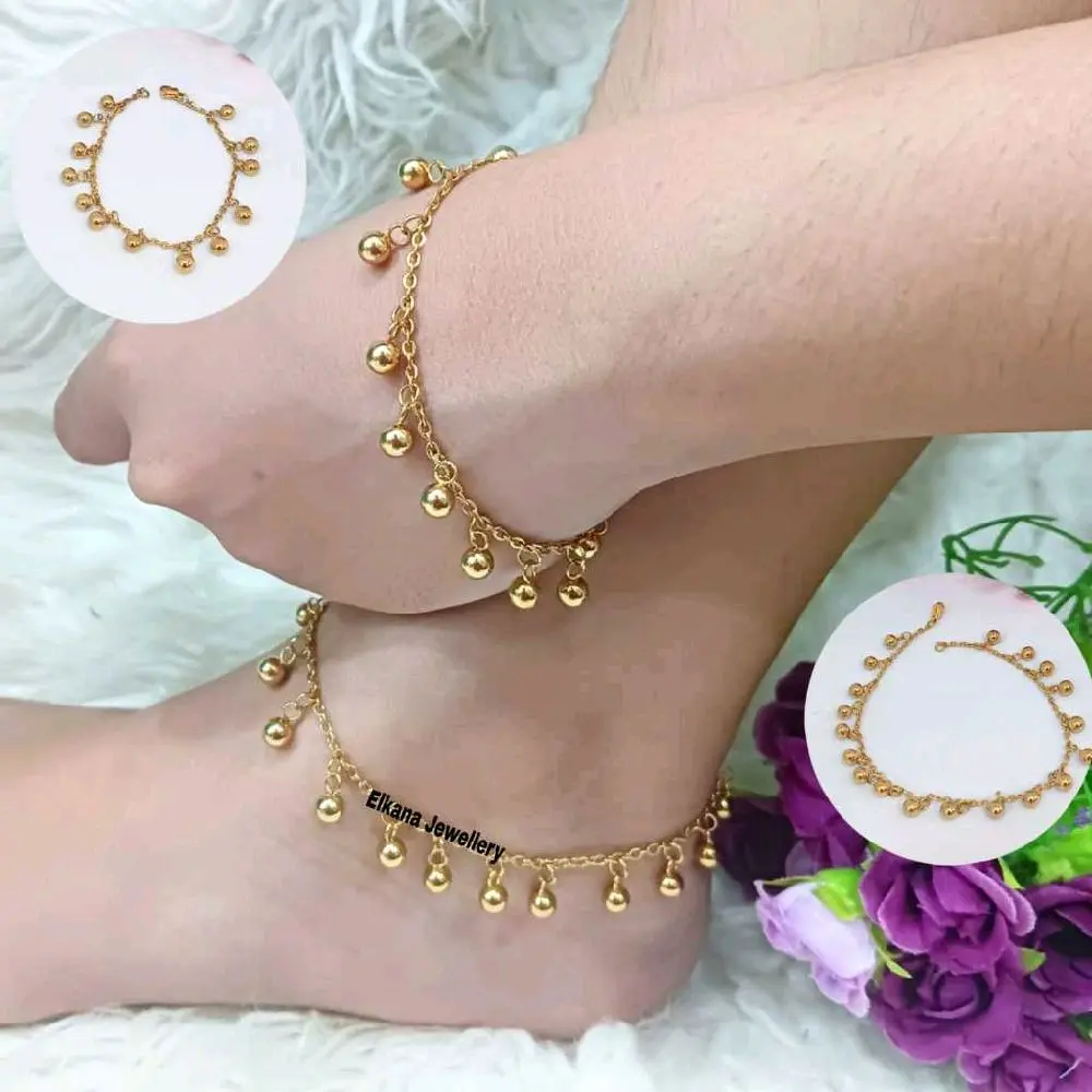 Gelang Kaki/Gelang Tangan Krincing Titanium Aksesoris Perhiasan Wanita Dewasa