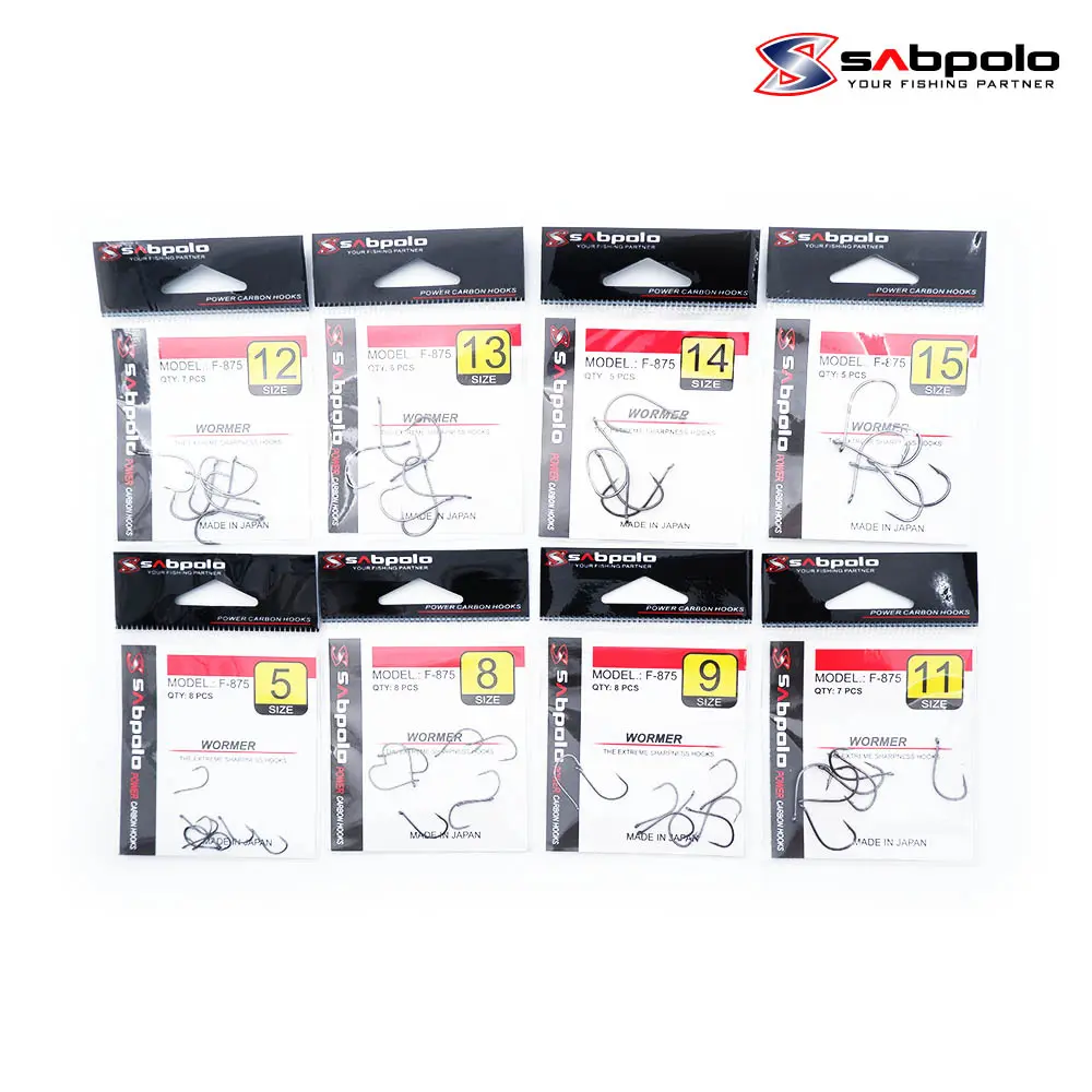 Sabpolo Carbon Hook Wormer F-875 Kail Pancing Ikan Mas Gurame Bawal Patin Anti Moncel Made in Japan