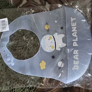 Mom Well Bib Bayi Silikon Karet Celemek Makan Anak Burb Apron Silicon Unisex - Waterproof