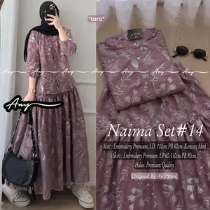 One Set Setelan Rok Blouse Embroidery Lebaran Series Naima Delia Selena Maria Edelin Afarida Brialen