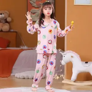 Baju Pakaian Tidur Setelan Piyama Tangan Celana Panjang Leisure Anak Perempuan Import Piyama Setelan Baju Tidur Anak Perempuan Remaja Import usia 3 4 5 6 7 8 9 10 11