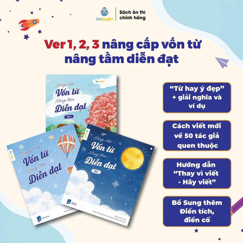 Trọn bộ Sách Nâng cấp vốn từ nâng tầm diễn đạt - Bộ từ điển từ hay ý đẹp gọi tên tác giả ver1,2,3