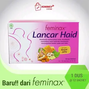 Feminax Vitabright Lancar Haid - Konimex Feminax Vita Bright Vitamin B C E Mineral + Coklagen Membantu Meredakan Nyeri Datang Bulan Mens & Kesehatan Wanita Herbal Jamu BPOM HALAL