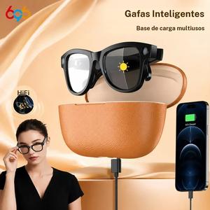 M02 Ultra Lentes Inteligentes Traducción en Tiempo Real IA Cámara 4K Audífonos Bluetooth Lentes Fotocromáticas Estuche de Carga Portátil