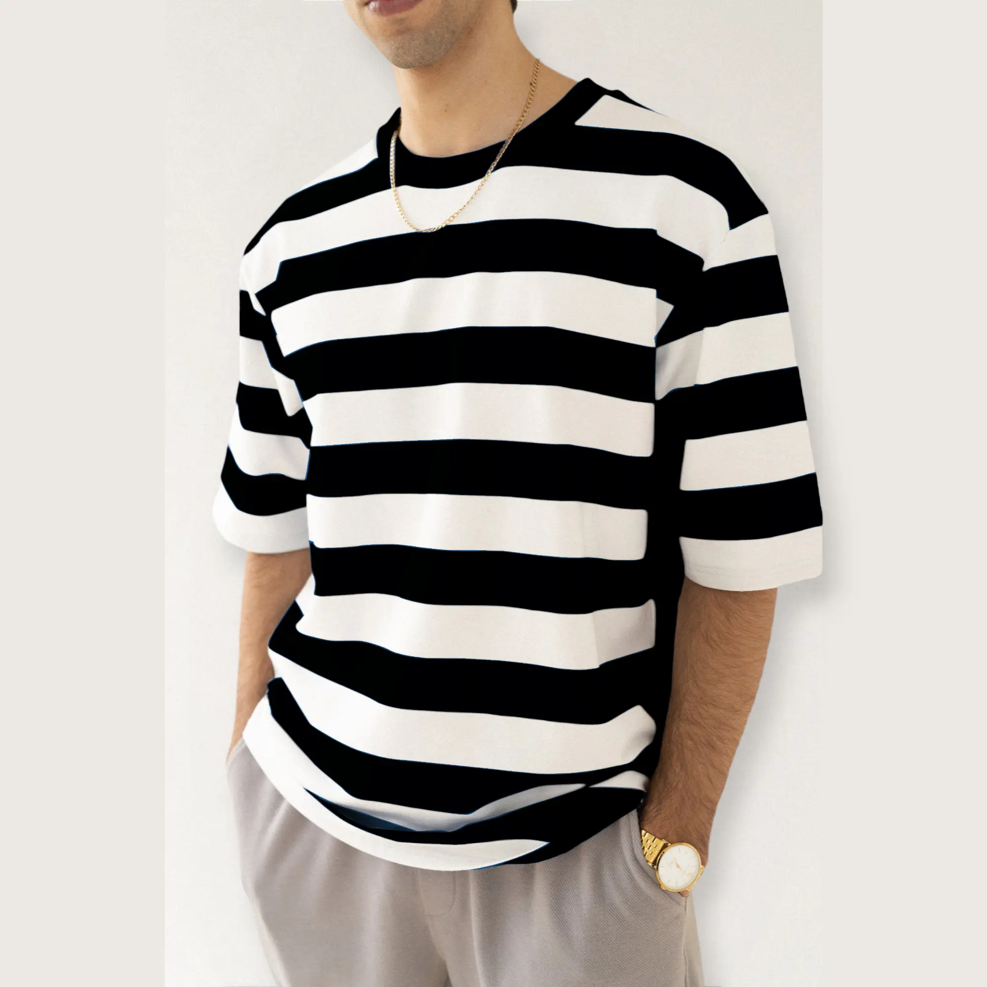JACKSPIRE  Baju Kaos Stripe Pria dan Wanita Terbaru 2025 / Kaos Salur Pria dan Wanita Keren / Kaos Garis Garis / Kaos Distro Oversize Keren / Kaos Liris Liris