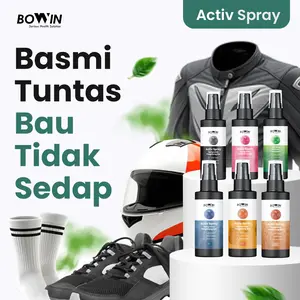 Bowin Activ Spray - Penghilang Bau Helm Jaket Sepatu Kaki Kaos Kaki Sarung Tangan Baju Kaos Parfum Helm 75ml Non Alkohol Lebih Cepat Tahan Lama - Pembersih