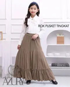 Rok Plisket Premium Lidi Model Tingkat Anak Perempuan