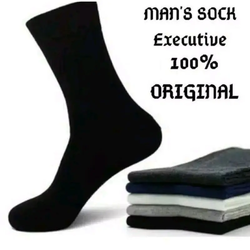 KAOS KAKI PANJANG HITAM POLOS SEBETIS UKURAN DEWASA/KAOS KAKI KERJA Nyaman Pria