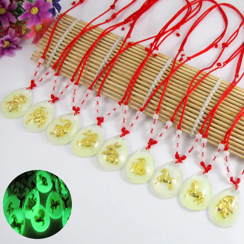 Vòng Cổ Mặt Dây Chuyền, Chủ Đề Cung Hoàng Đạo Trung Quốc, Hạt Phát Sáng, Dành Cho Phụ Nữ Và Nam Giới, Choker Pha Lê Động Vật Chòm Sao, Trang Sức Sinh Nhật May Mắn