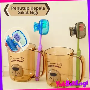 COD (YBL) Penutup Kepala Sikat Gigi Portable Pelindung Sikat Gigi Bayi Anak Dewasa Model Jepitan Transparan/Cover Sikat Gigi Travel Motif Transparan Anti Kotor