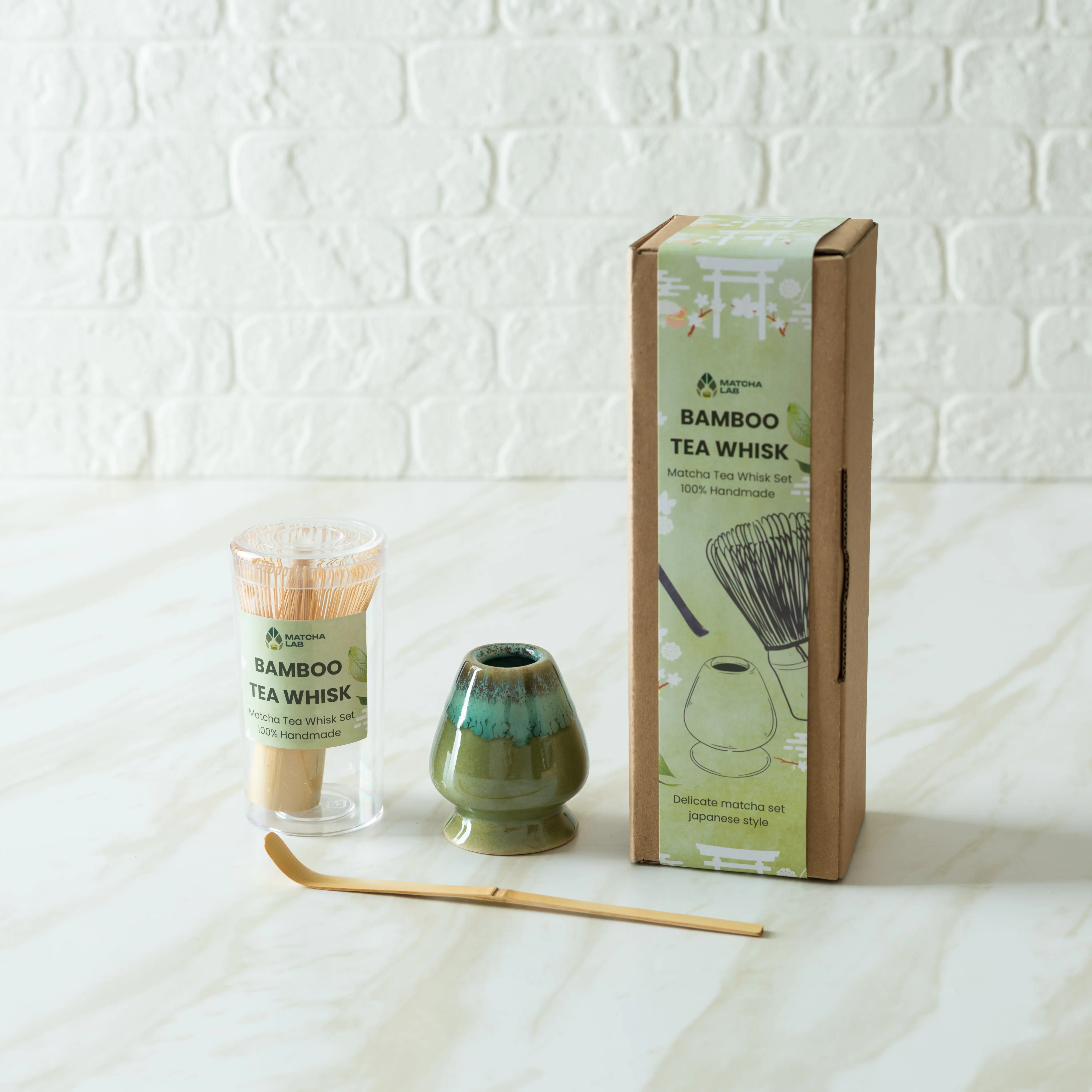 3in1 Set Perlengkapan Matcha – Bamboo Tea Whisk, Chashaku, & Whisk Holder by Matcha Lab