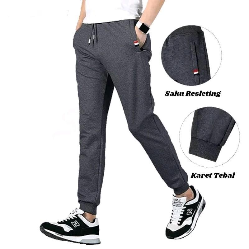 Celana Jogger Panjang Baby Terry Dewasa Uniseks Berpori Nyaman Sport Joger 1