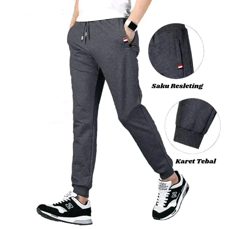 Celana Jogger Panjang Baby Terry Dewasa Uniseks Berpori Nyaman Sport Joger 1