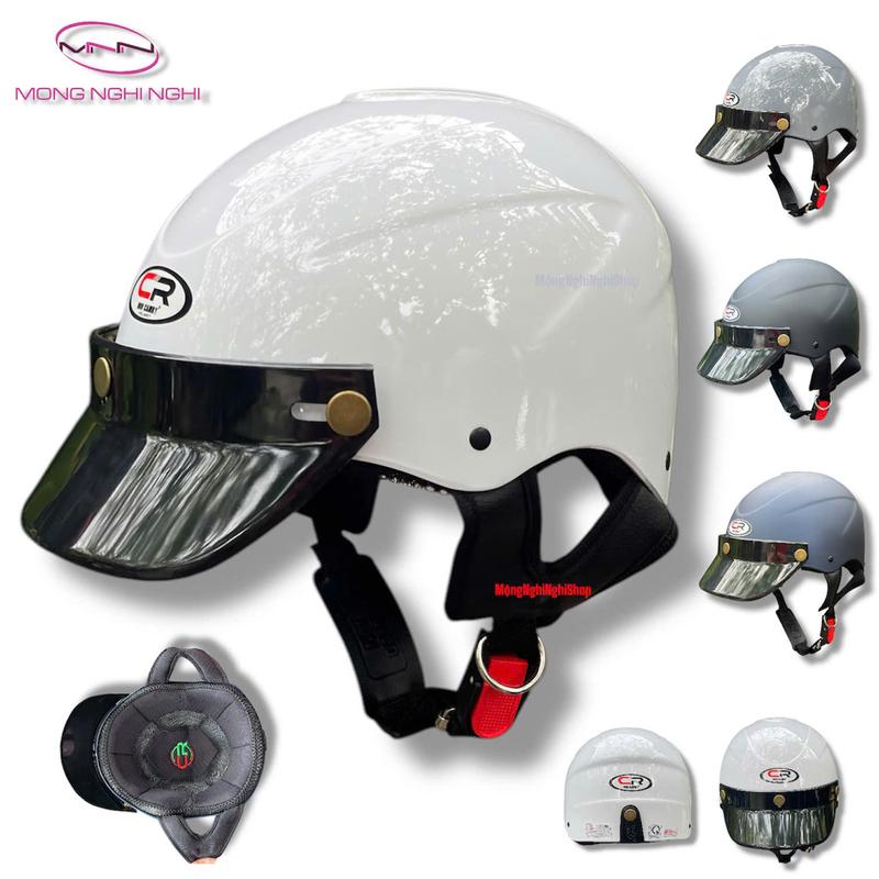 Nón Bảo Hiểm MôTô 1 2 Chính Hãng CAMRY CR HELMET Mũi Pasi và có Kính Chống Tia UV Đi Được Ngày Đêm - Bảo Hành 12 Tháng Chất Liệu Nhựa ABS