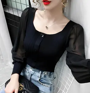 ZRS Blouse Rajut Vienna Ld 90 - 100 cm P 40 cm B 200 gr Cotton Polyester Combine Chiffon #4526