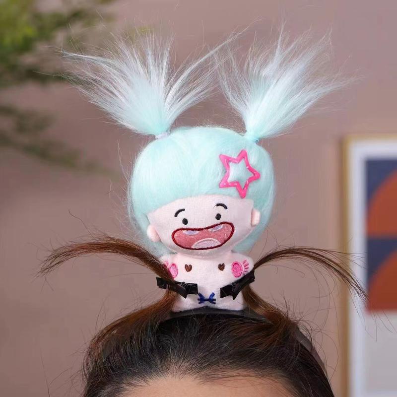 Product Introduction of New personality funny, toothless cotton doll, fried hair, funny headband, girlfriend photo props 5