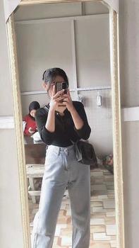 Product Review of Kulot Jeans High Waist Wanita Celana Panjang Denim Fashion CF P529 Biru Muda from h**3 0
