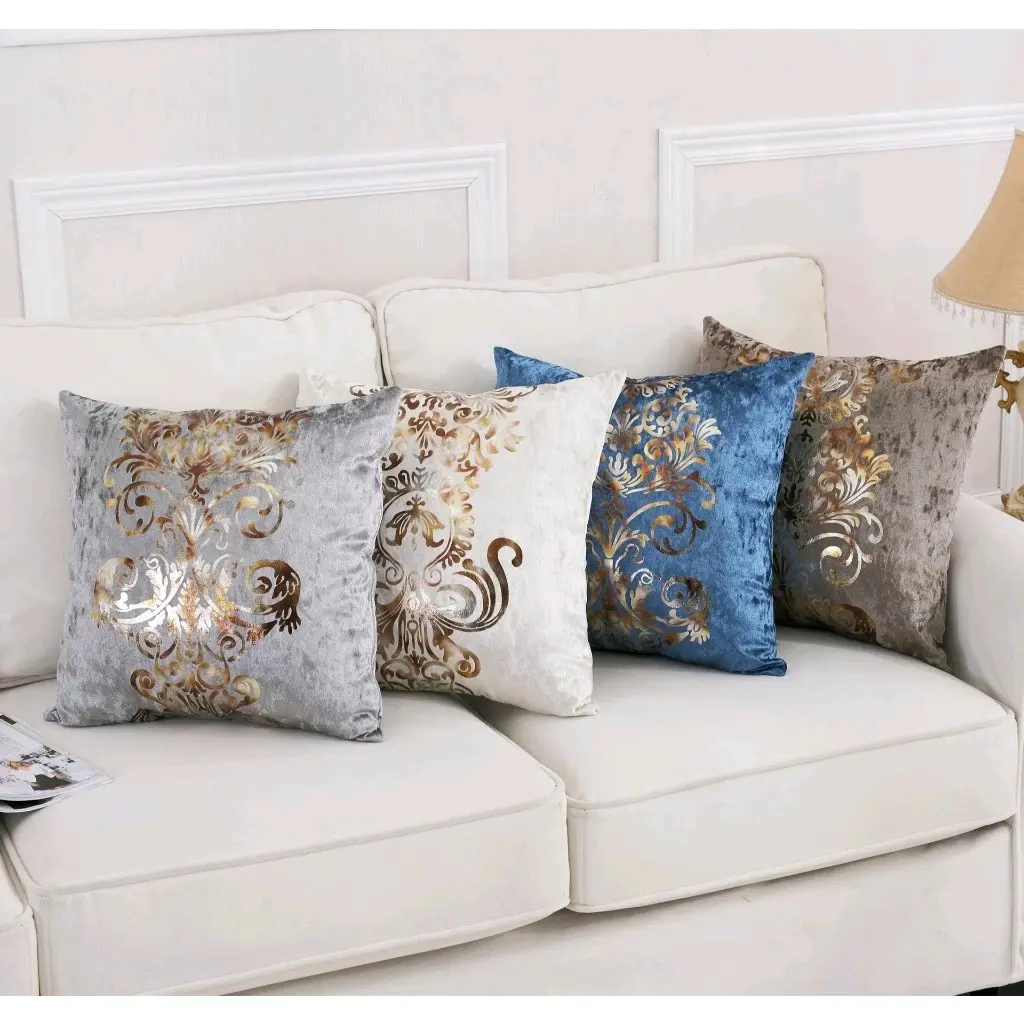 JVRC - Sarung Bantal Sofa Kursi Gold Floral Luxury