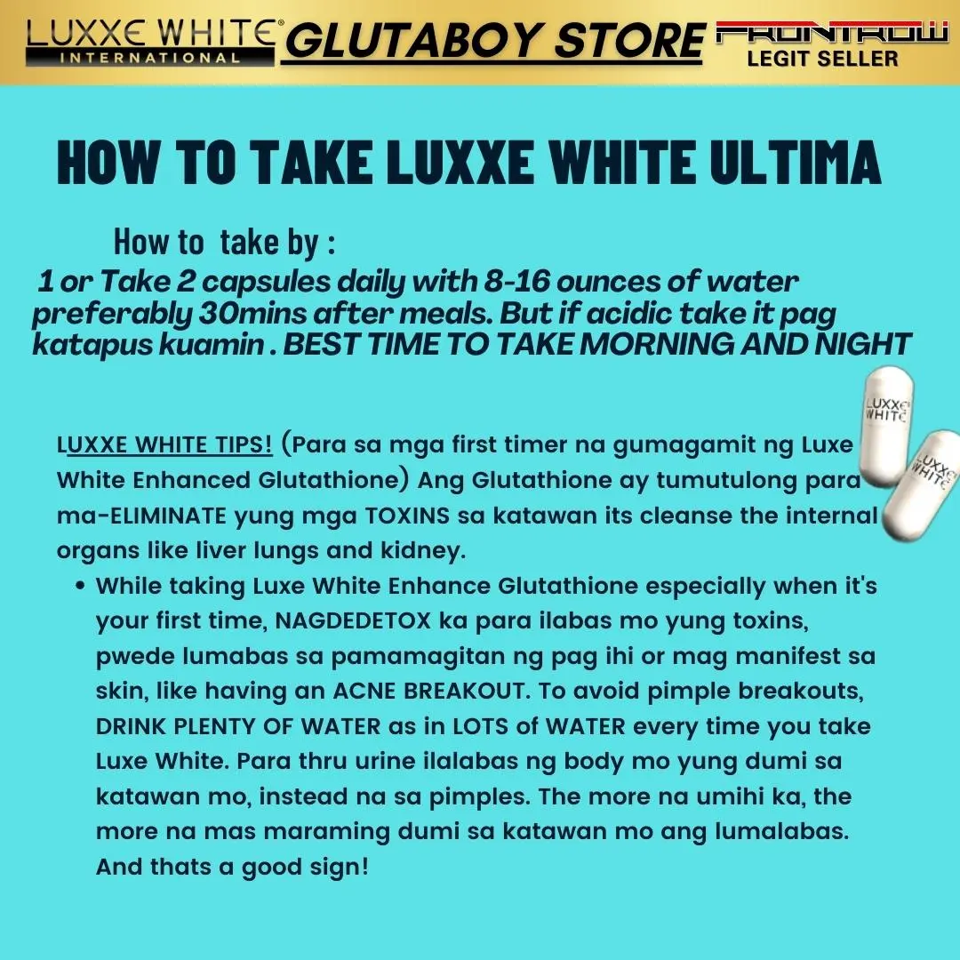 luxxe white glutathione side effects LUXXE WHITE ULTIMA 30S 60S 1400MG FRONTROW GLUTATHIONE WITH COLLAGEN  NIACINAMIDE PER CAPSULE PAMPAPUTI ACNE PIMLES
