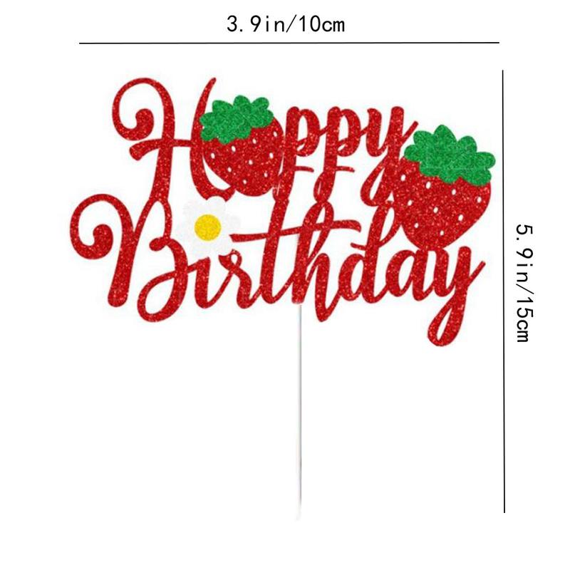 Product Introduction of Strawberry Fruit Theme Birthday Cake Topper Food Grade Baking Accessories Birthday Party Cake Decoration 6
