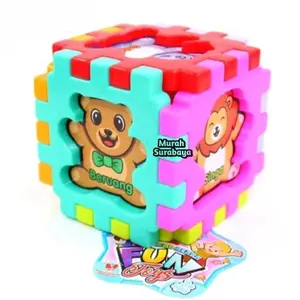Mainan Bongkar pasang Bentuk Kubus Mini OCT 9259 Berkarakter Animals | Mainan Play And Learn Fun Toys | Mainan Edukasi Terbaru Puzzle Kotak Murah Bahan Plastik Berkualitas  Kemasan Jala | Mainan Seru Bisa Buat Belajar Sikecil