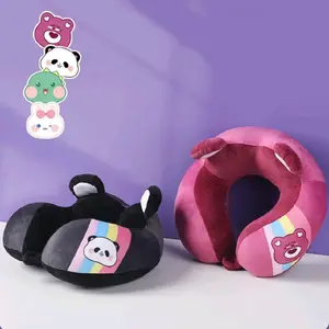 Bantal Leher Mobil Bantal Leher Dewasa Bantal Leher Travel Motif Strip Pelangi Car