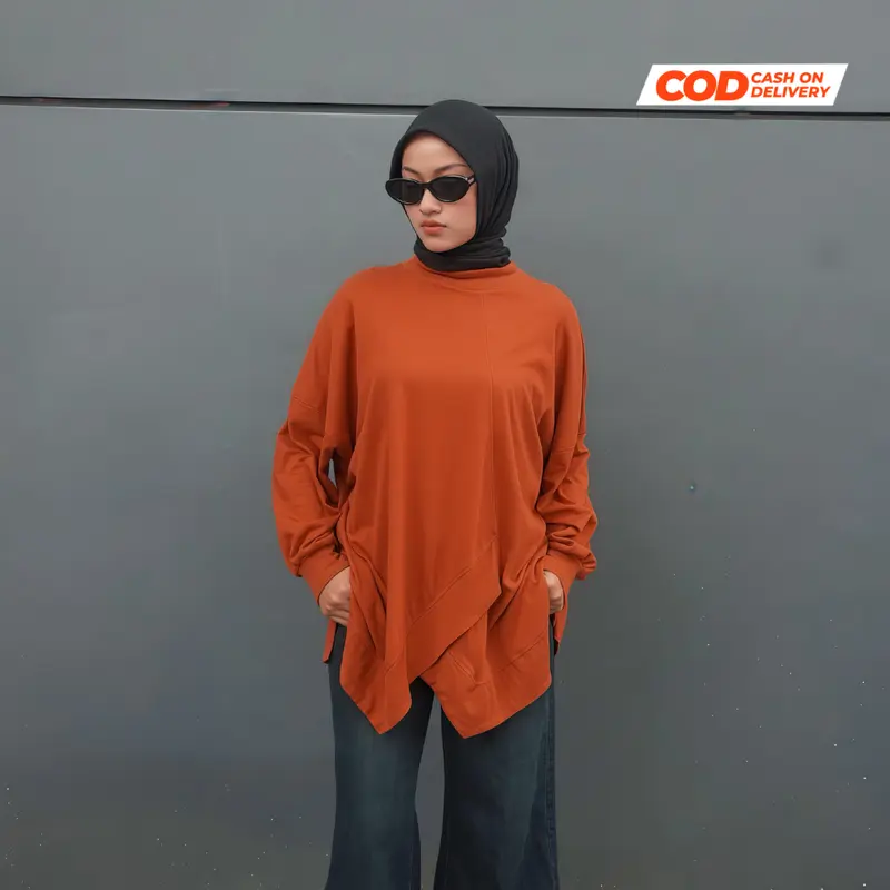 Outfidence - Rumi Top Atasan Kaos Lengan Panjang Cotton Combed 100% Basic Muslim Wanita Nyaman 6