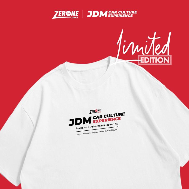 Zerone T-Shirt JDM 1st Edition Putih Oversize Kaos Oblong Distro Lembut Baju Atasan Pendek Polos Pria Wanita Katun Combed Dewasa Surfing Sablon Cowok 6