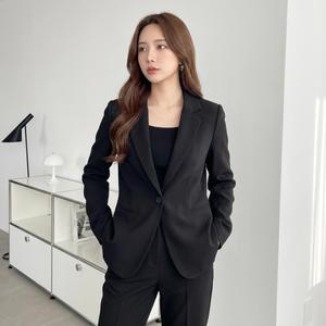 レディース シンプルブレザー、オフィス・ビジネス・通勤・カジュアル向け 小さめスーツトップ、春秋ファッション、おしゃれなレディースアウター