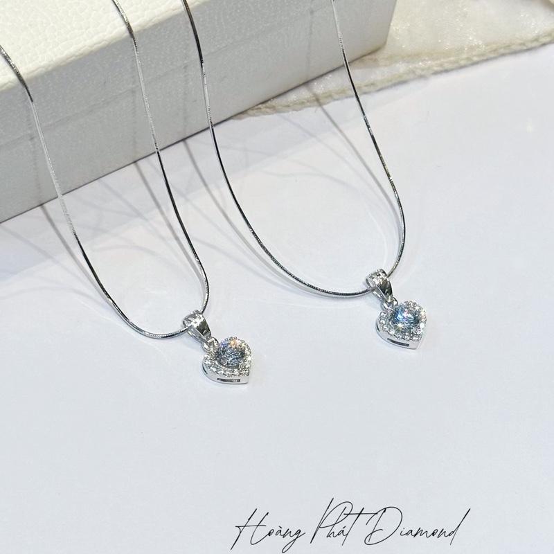 [ Hoàng Phát LIVE] Trang Sức Dây Chuyền Bạc Ý 925 Dây Mì Trơn 4T5 (45cm) Phối Mặt Trái Tim Tấm Khoen Trơn Xi Kim (P83V2)