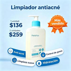 pielrápida gel limpiador facial con ácido salicílico elimina puntos negros y controla la grasa, ideal para todo tipo de piel236ml