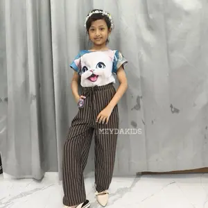 MEYDA KIDS - Everyday Pants Kids - Celana Fashion Strip Anak Panjang Celana Korean Style Anak