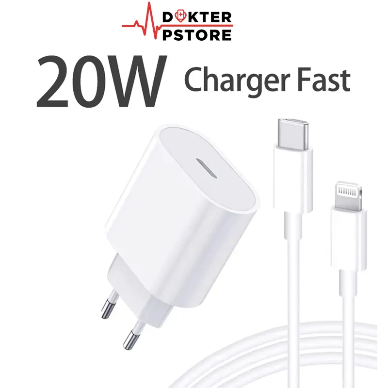 Charger PD20W dengan Konektor USB Type C untuk iPhone - Mic, Selempang, Lanyard, Drone, Talkie, Proyektor, Amplifier, Ht, Tab