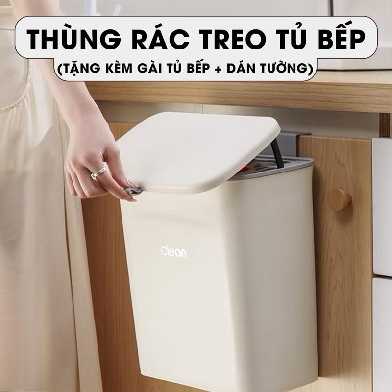 Thùng rác treo tủ bếp có nắp đậy thông minh JYoohome Thùng rác dán tường nhà…