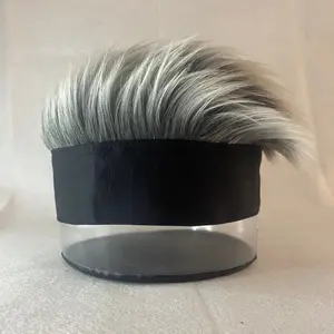 Topi Rambut Anime Wig Cosplay Bahan Bulu Korea Hitam Uban Karet Dewasa Putih Wanita Topibulu Topianime Topirambut Topiwig