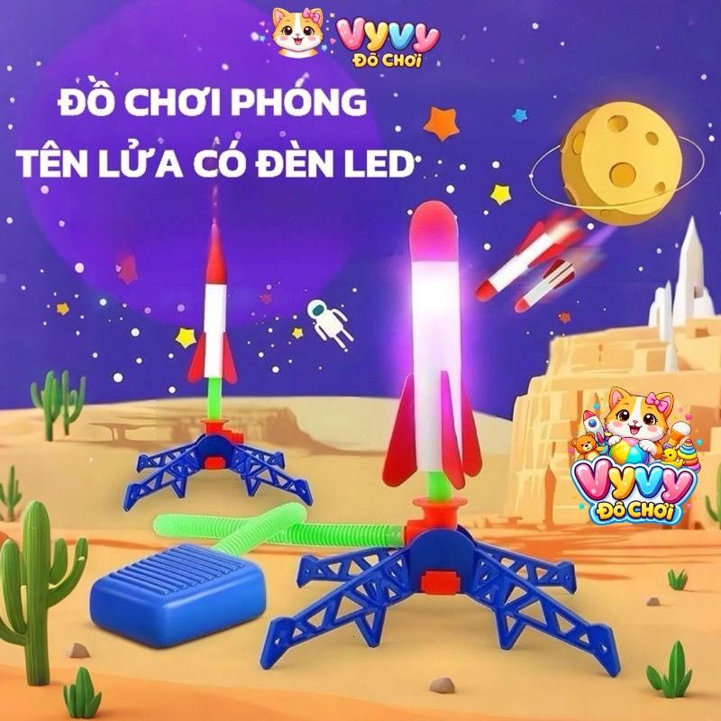 Đồ chơi bệ phóng tên lửa chân xốp an toàn có đèn giúp trẻ chịu khó vận động tập thể dục ngoài trời tránh xa tivi điện thoại và các thiết bị phát sóng - Vyvy Đồ Chơi