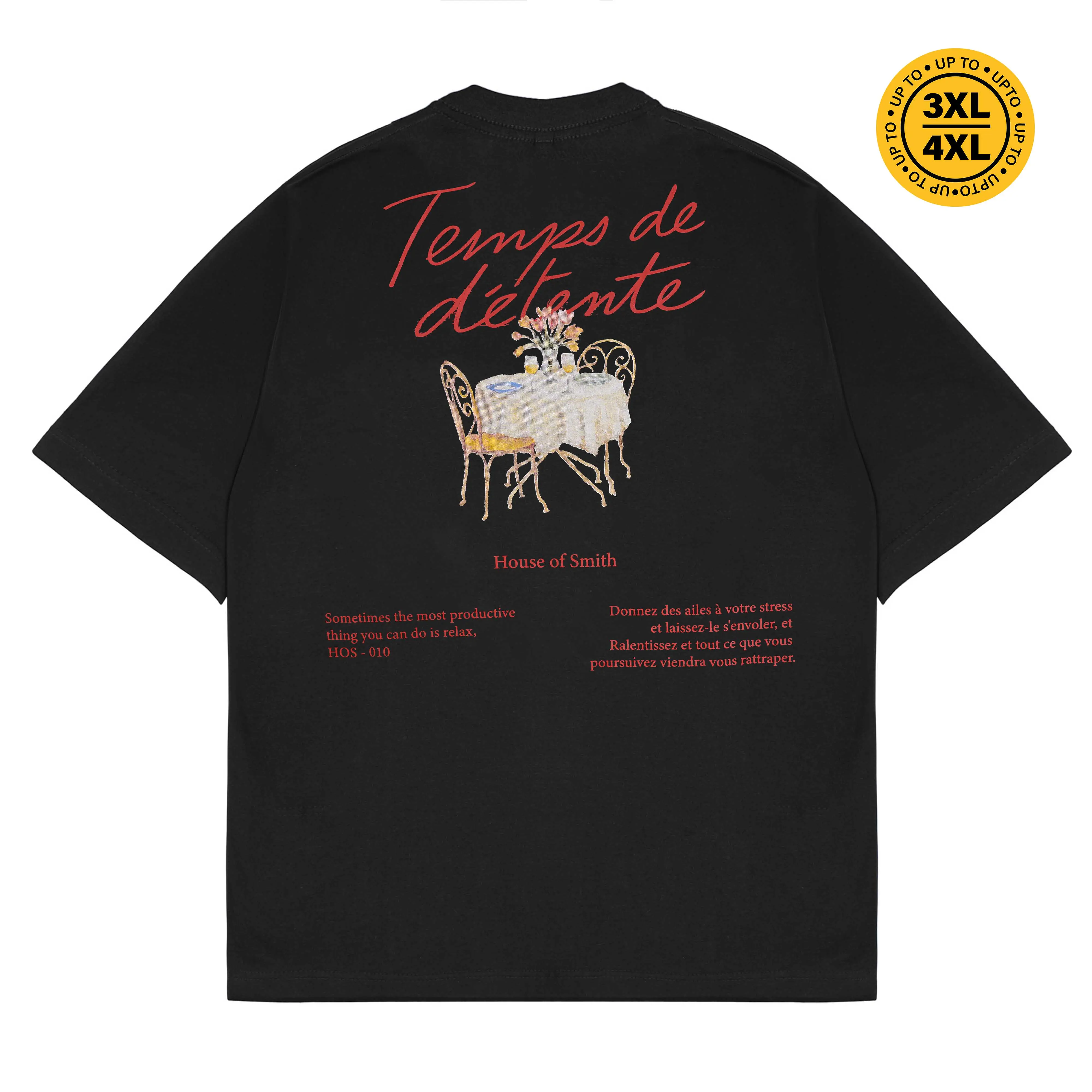 House of Smith Oversize T Shirt Temps Oversize Black Tshirt #2 - Kaos Oversize Pria