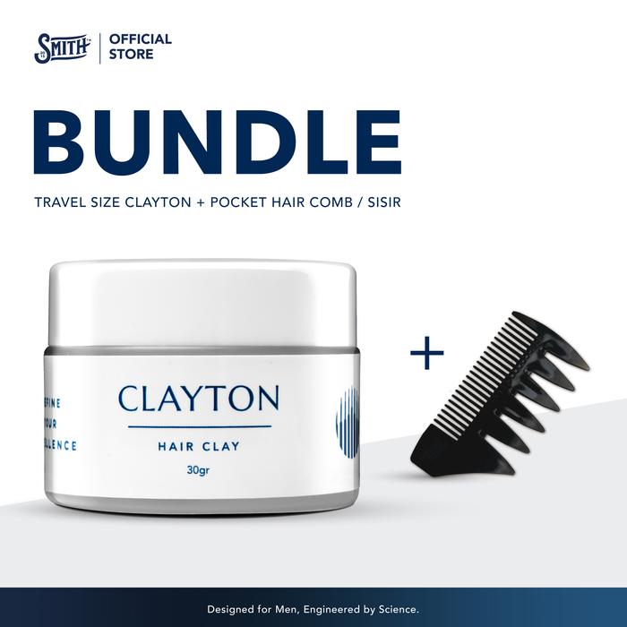 Gambar Smith Men Supply - [ BUNDLING ] Travel Size Clayton  + Pocket Hair Comb / Sisir Kering Pria dari Smith Men Supply Kota Administrasi Jakarta Selatan Tokopedia