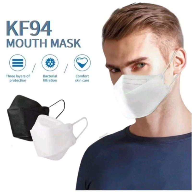 Masker KF94 4ply Isi 10 pcs 3D Nose Clip Design - Warna Hitam
