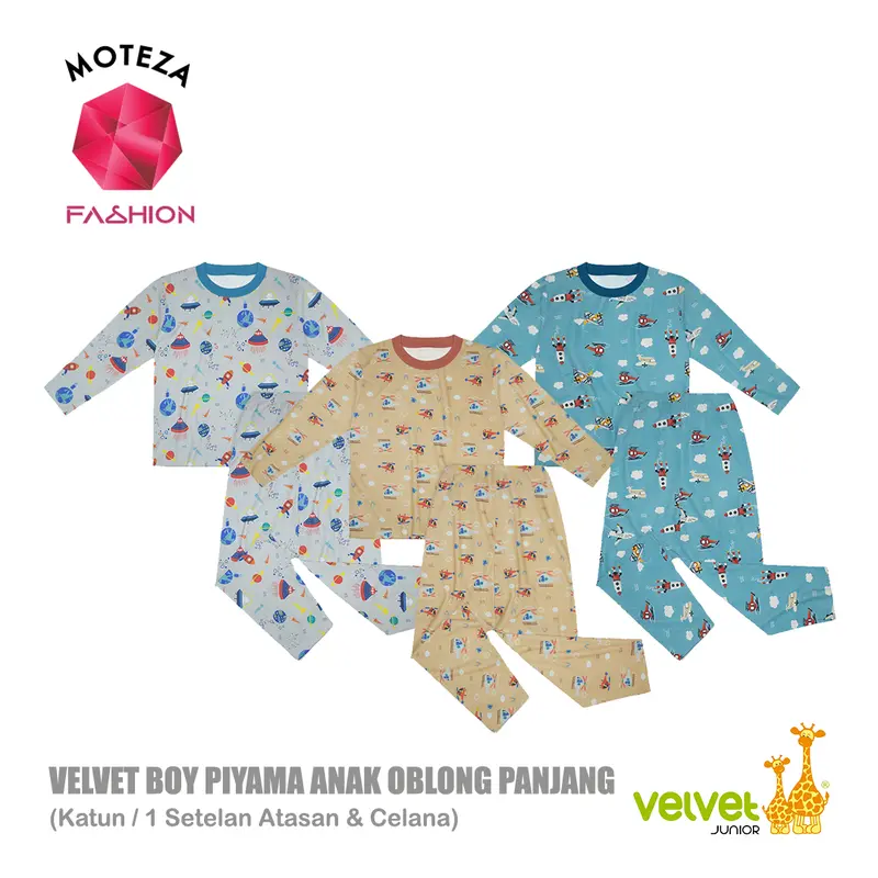 Velvet Junior Dreamwear - Piyama Anak Laki Setelan Oblong Atasan Panjang Stelan Celana Panjang | My Cool Alphabet | Brave Wings 3