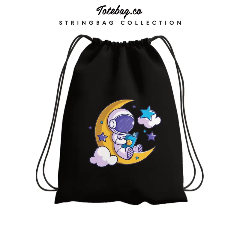 Tas Serut Astronot Motif Lengkap - Despo 38cm x 30cm - Unisex/Sekolah/Travel - Termurah 4