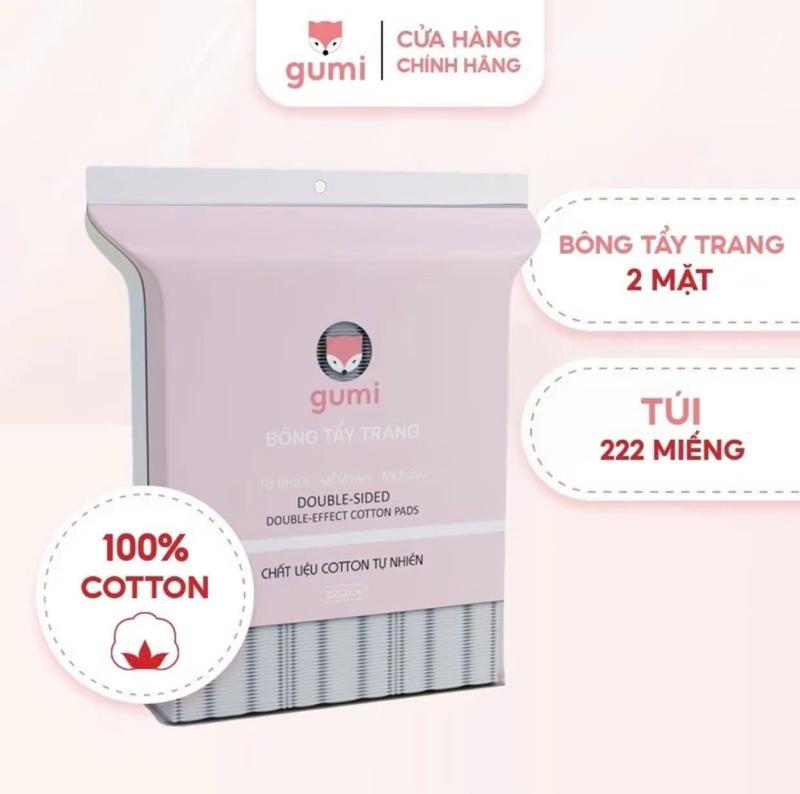  NEW  Bông tẩy trang Gumi 222 miếng chất liệu Cotton mềm mịn 