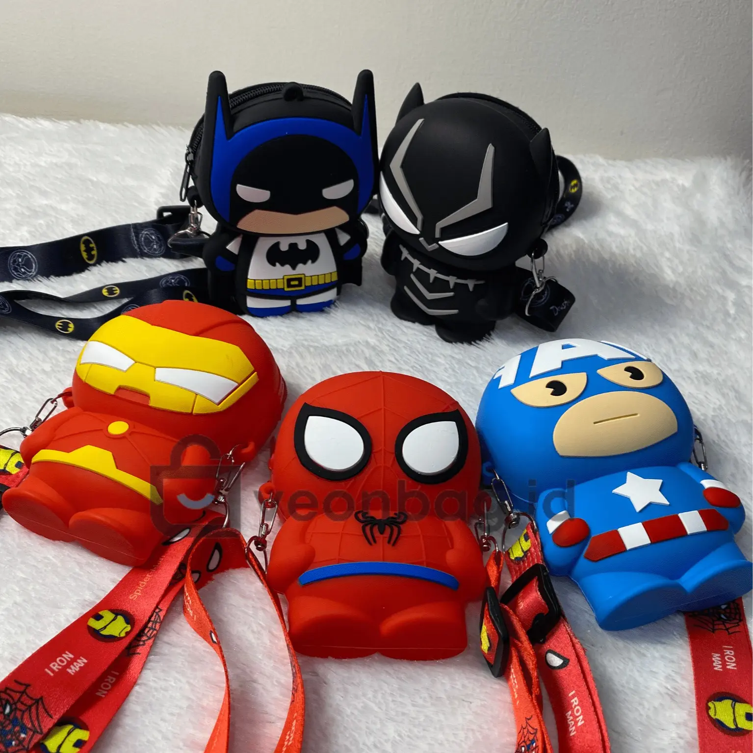 [Veonbag.id] Tas Selempang Anak Kartun Superhero Lucu Ukuran KECIL Cetakan Emboss 3D Real Pic Bisa COD Fashion