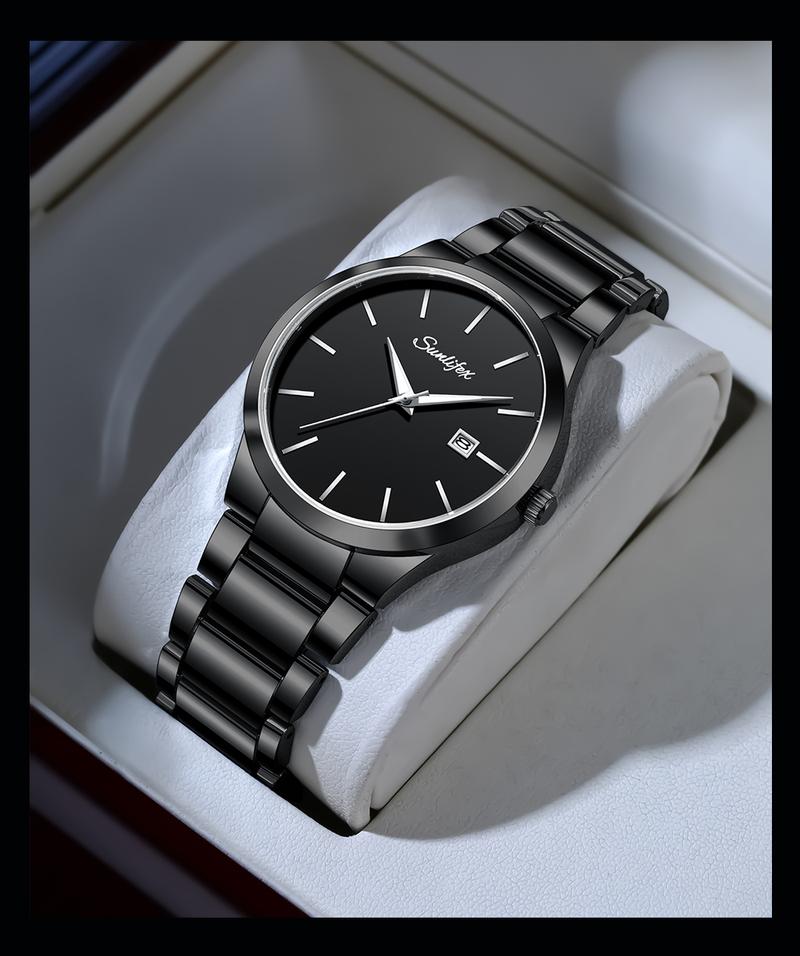 Product Introduction of 【003 Harga telah diganti, cepat beli】Sunlifex Jam Tangan Pria Original Business Tanggal Analog Tali Stainless Steel Jam Tangan Cowok  SL9107-M 5